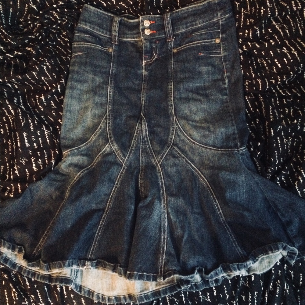 Mermaid Flare Denim Skirt